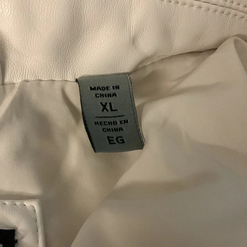 levis faux leather dad bomber jacket in oyster-NWT
